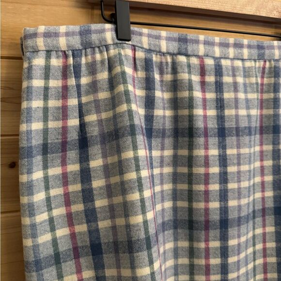 Vintage Pendleton Size XL White Blue Plaid Wool Academia Skirt - Picture 8 of 11